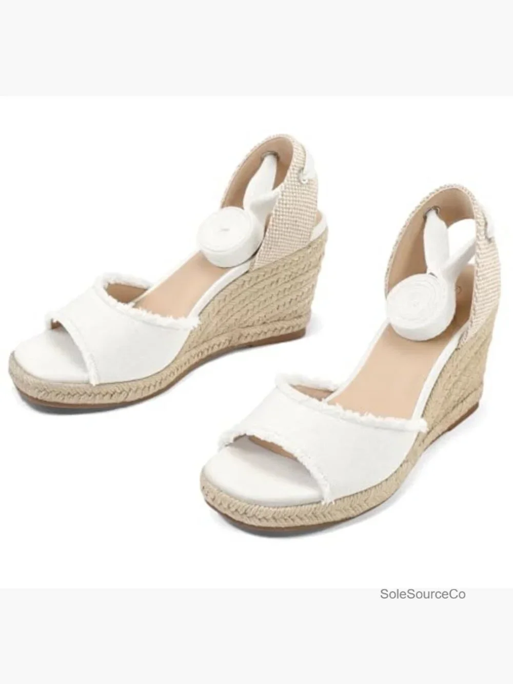 Open Toe Espadrilles Wedge Sandals Platform Ankle Strap Lace Up Summer Shoes